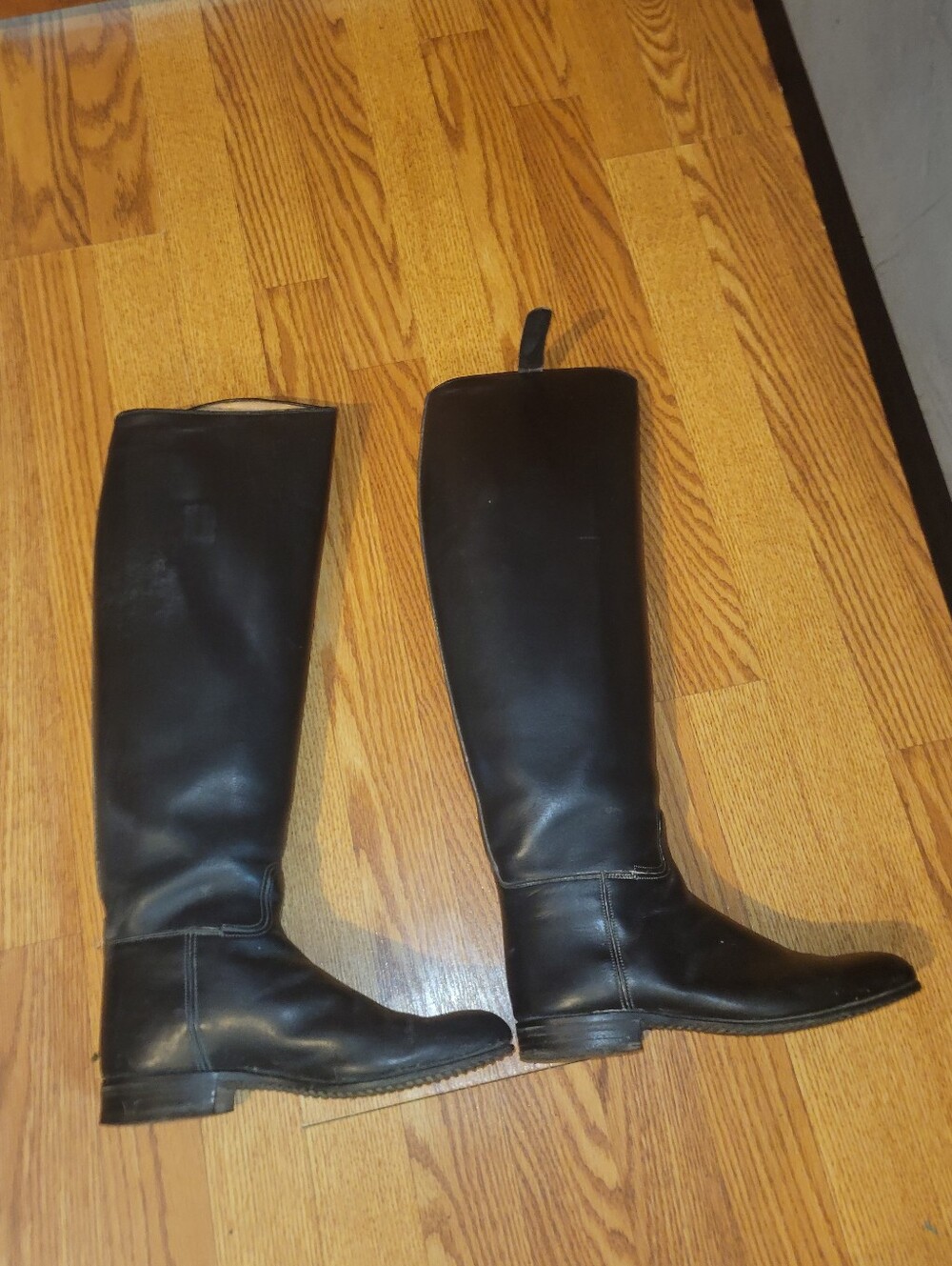 Black Women's Tall Leather Riding Boots